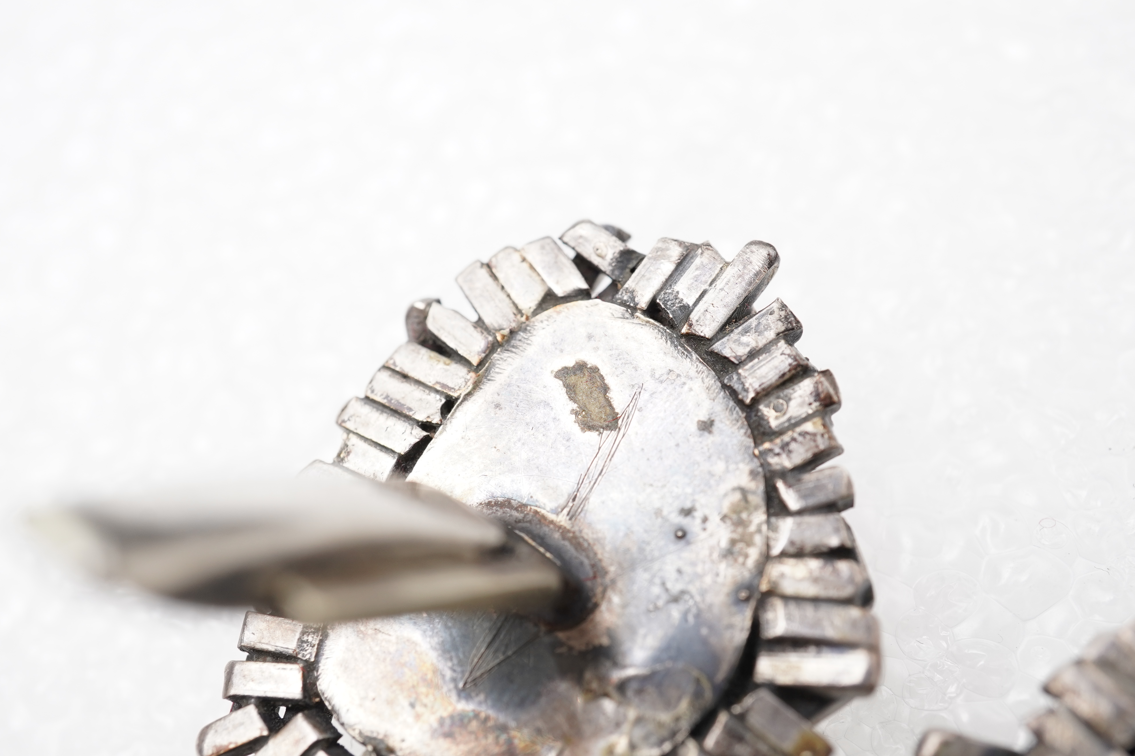 Attributed to Rachel Gera (1936-2023), a pair of mother of pearl cufflinks, Israel, 1970s